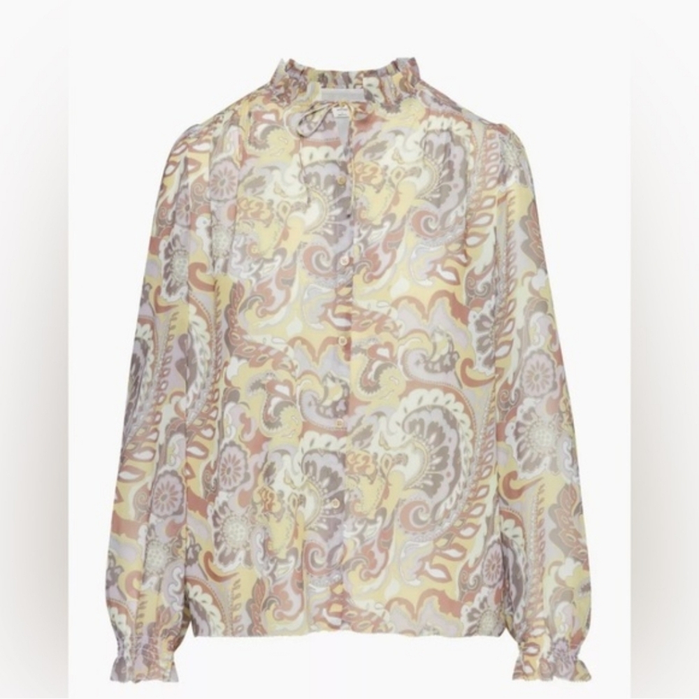 Aritzia Wilfred Elegant Paisley Print Blouse